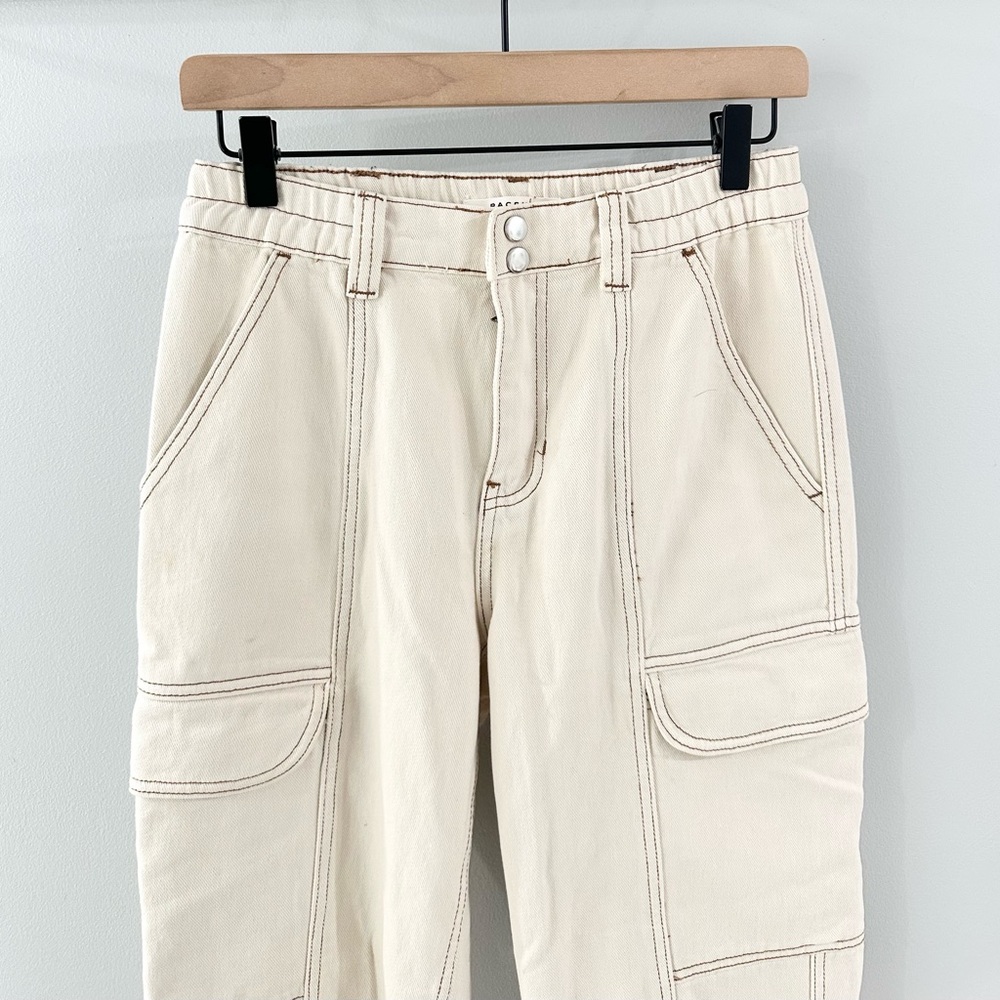 PacSun Elastic Waist Utility Cargo Pants In Bone Size Small - Picture 3 of 6